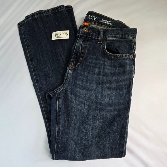 THE CHILDREN'S PLACE Girls Basic Bootcut Semi-Evasee Jeans  Sz 14 Lara Wash-Blue - Picture 1 of 10